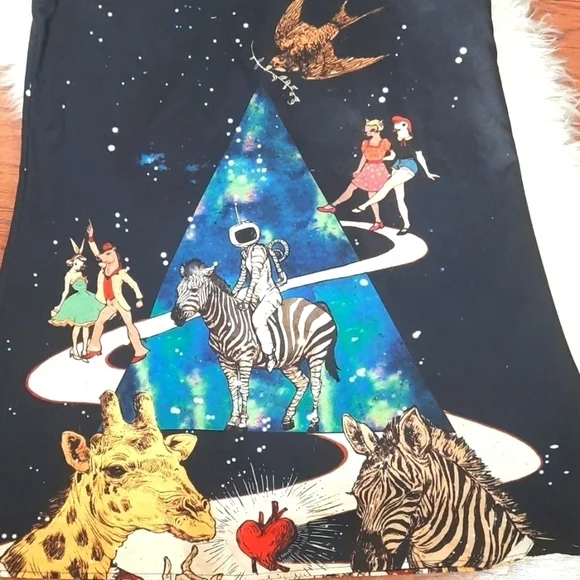 Galaxy Whimsical Sleeveless Mod Sheath Mini Dress - Picture 2 of 4